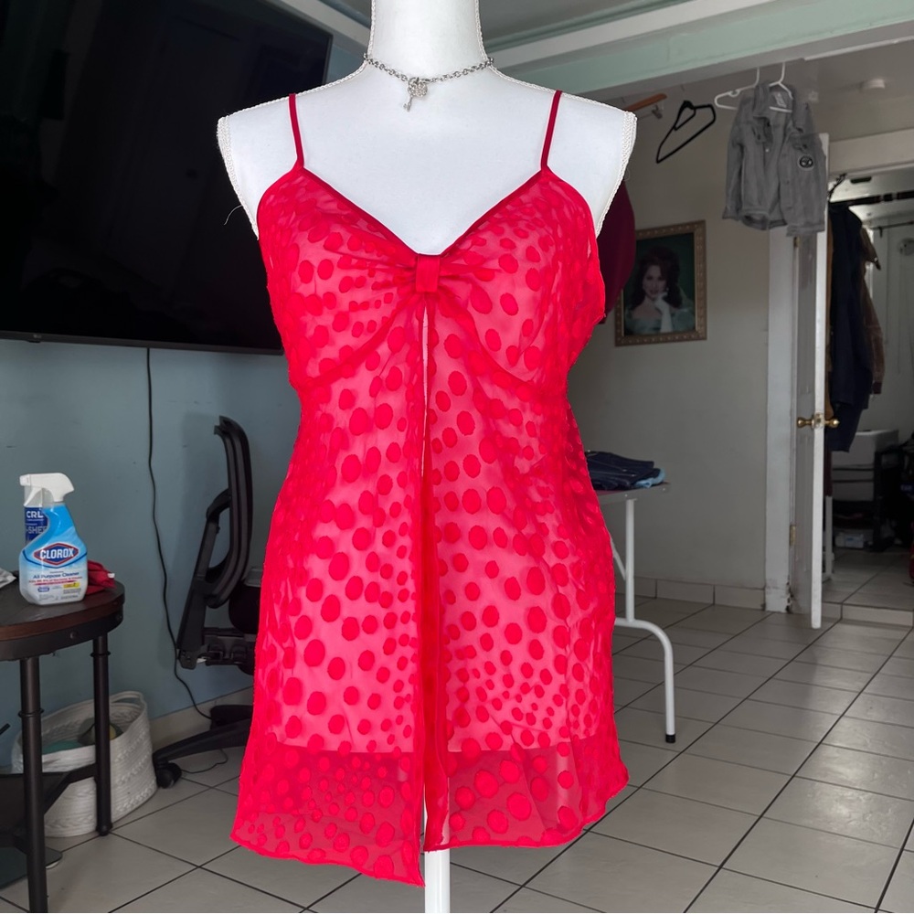Red Polka Dot Women's Babydoll Lingerie